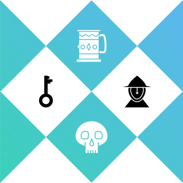 设置旧钥匙骷髅木杯和中世纪铁图片下载