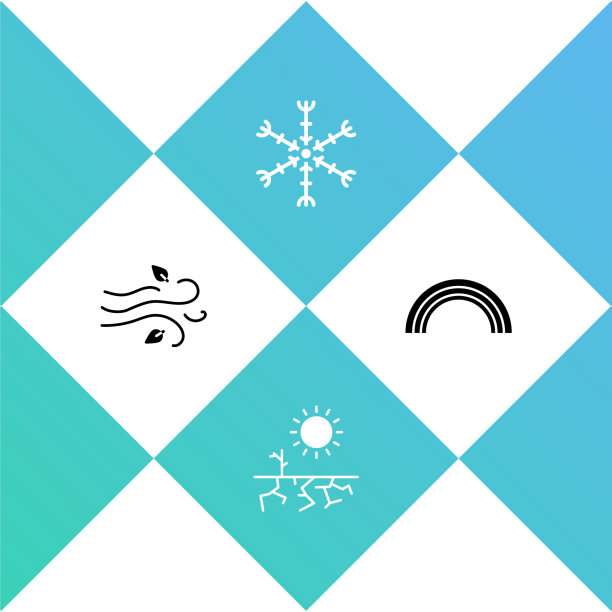 设置风、旱、雪花和彩虹的图标图片下载