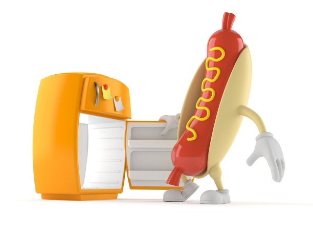 热狗特色与开放式冰箱图片下载