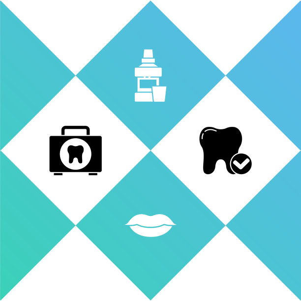 急救箱微笑嘴唇漱口瓶图片下载