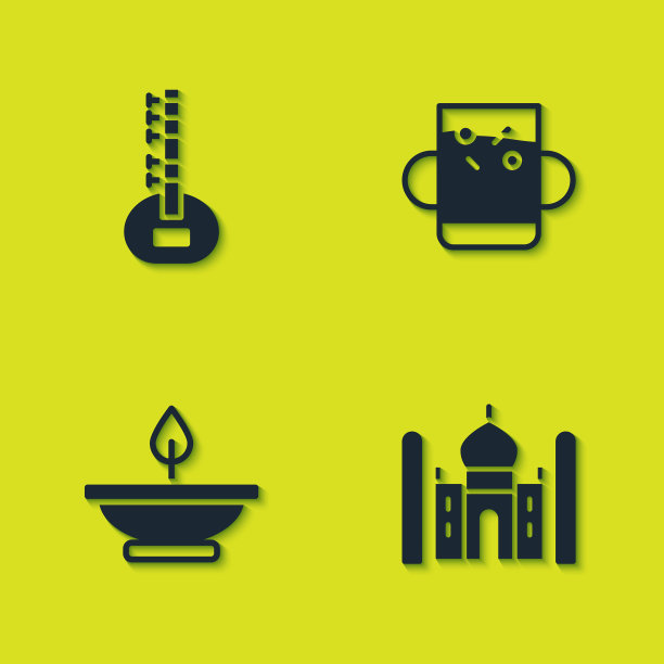 设西塔泰姬玛哈香薰灯和杯茶图片下载