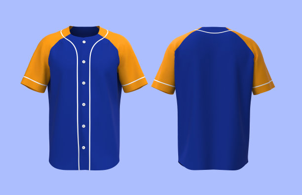 棒球拉格兰t恤模型的前面，和后面的观点图片下载