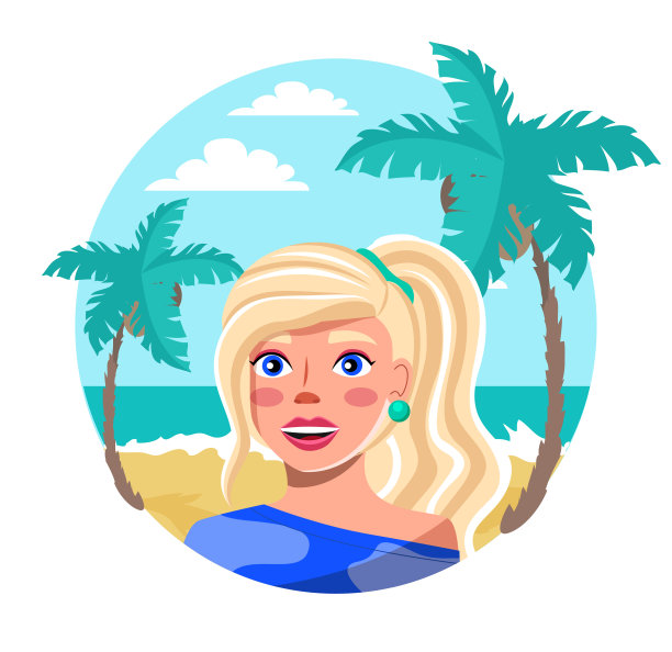 可爱的小女孩站在沙滩上图片下载