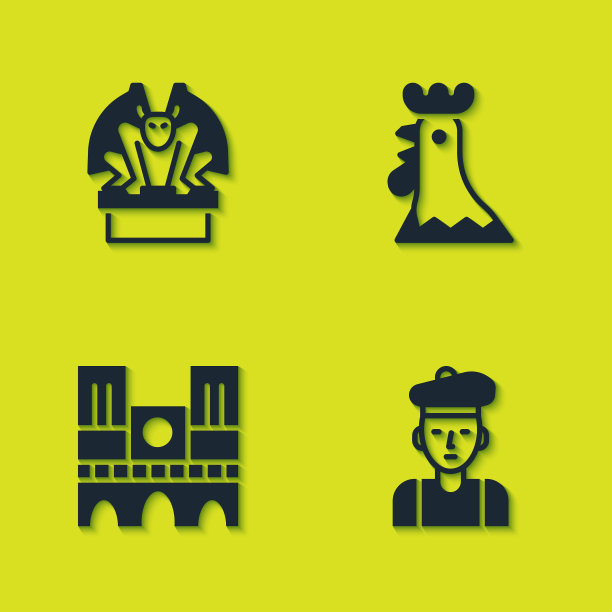 法国圣母院的基座上设置滴水嘴兽图片下载