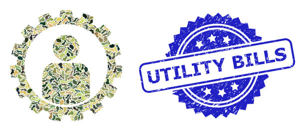 垃圾水电费，邮票和军用伪装图片下载