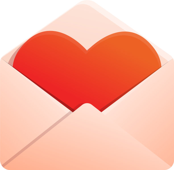 卡通风格的情人节信封图标图片下载