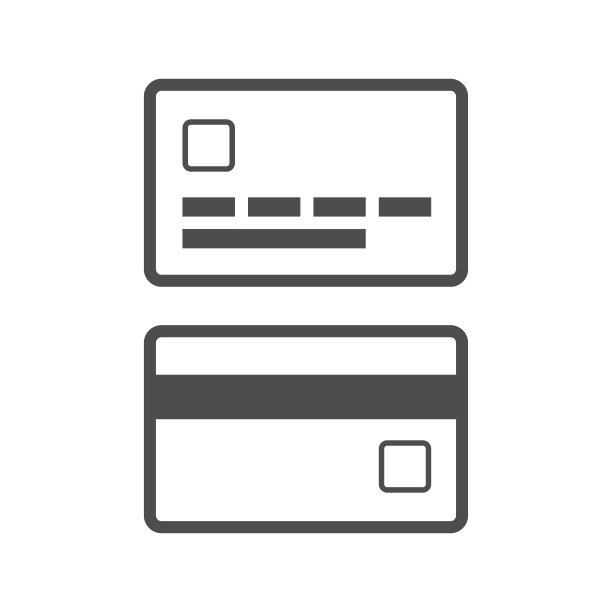 双面信用卡、金融、货币和银行线条风格矢量图标图片下载