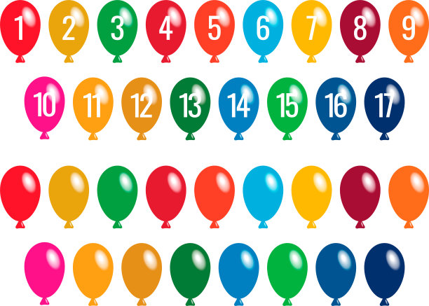 SDGs彩色气球标签集图片下载