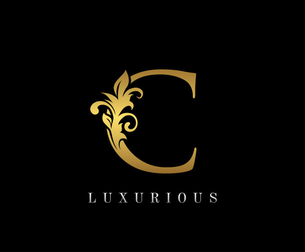 豪华华丽的C字母图标设计。图片下载