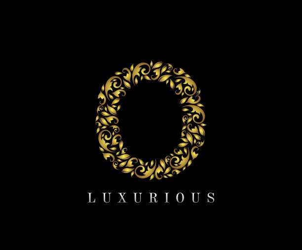 豪华O字金图标设计。图片下载