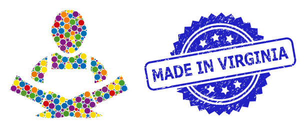 维吉尼亚的垃圾邮票和彩色拼贴画图片下载