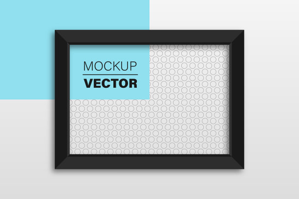 黑框平铺黑框框架模型图片下载