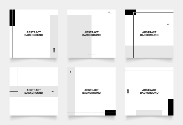 摘要社交媒体模板故事feed的背景设计。潦草形状手绘对象。为文本复制空间。广场传单横幅图片下载