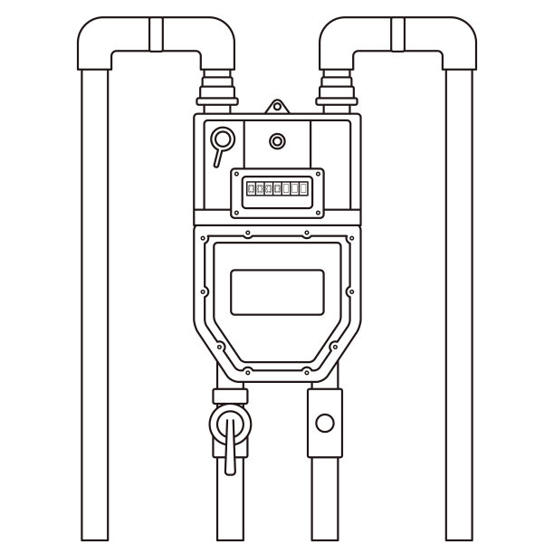 微机图解带断路器的微机电表的气表矢量图解。带有微机控制的关闭装置的煤气表图片下载