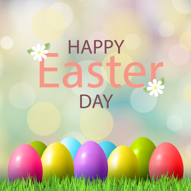 祝贺东正教复活节，散景背景-向量图片下载