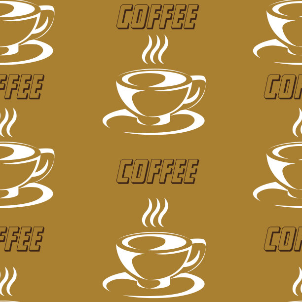 咖啡图案设计与装饰文字。图片下载