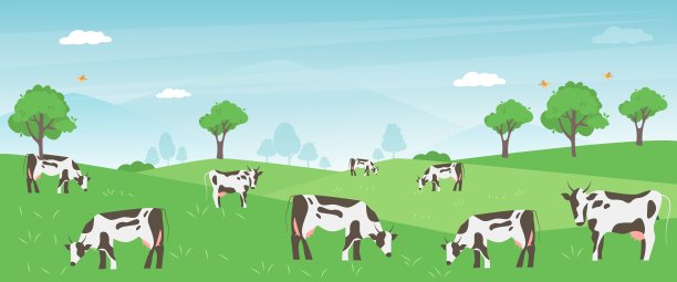 奶牛养殖在绿色草地上的农业经营理念。图片下载