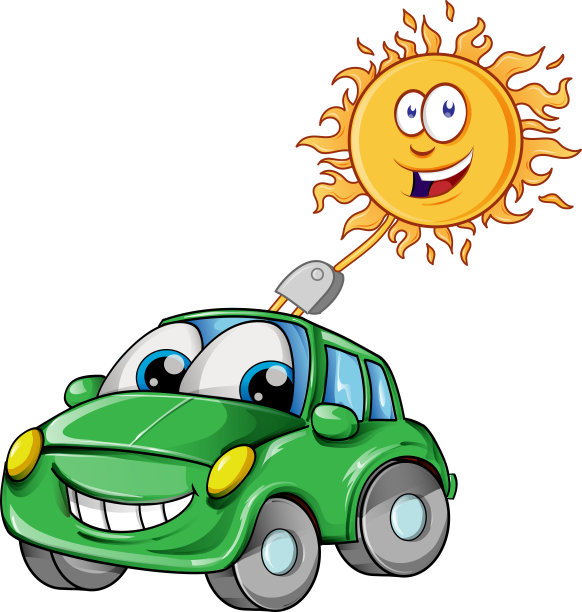 生态移动充电或电动汽车与能源产生的太阳能图片下载