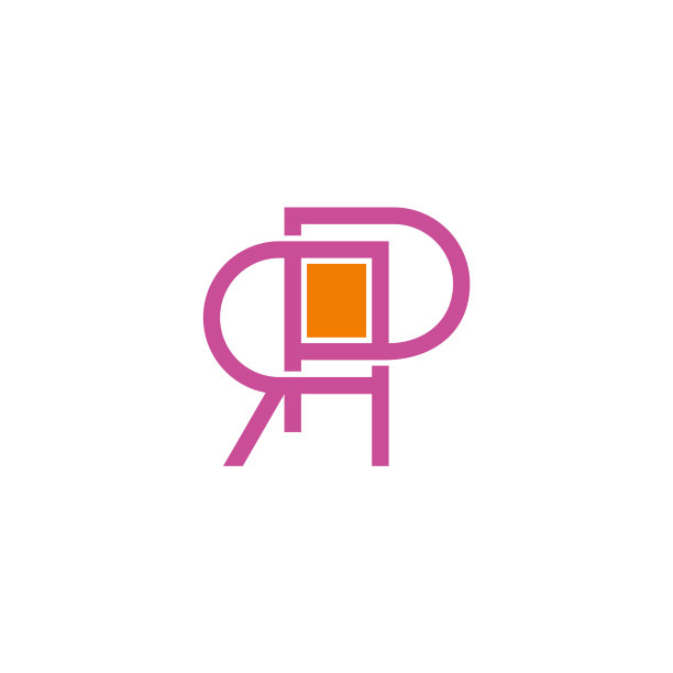 方形框架PR字母几何logo图片下载