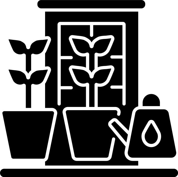 阳台花园黑色字形图标图片下载