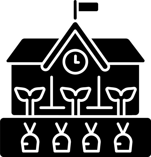 学校花园黑色字形图标图片下载