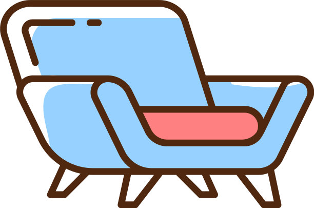 舒适的蓝色扶手椅RGB颜色图标图片下载