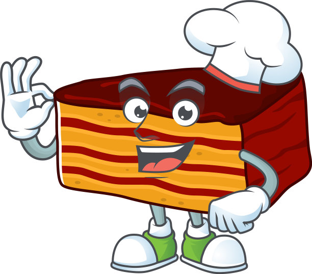 多博斯折磨卡通自豪地戴着白色厨师帽图片下载