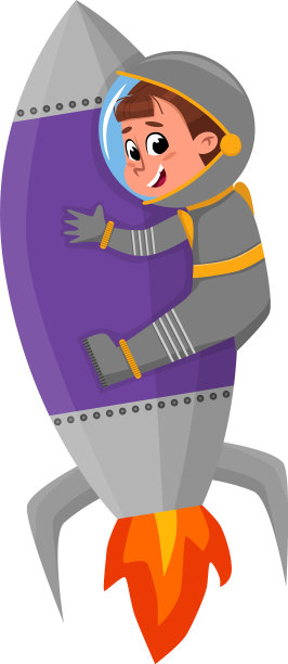 外太空中可爱快乐的宇航员角色图片下载