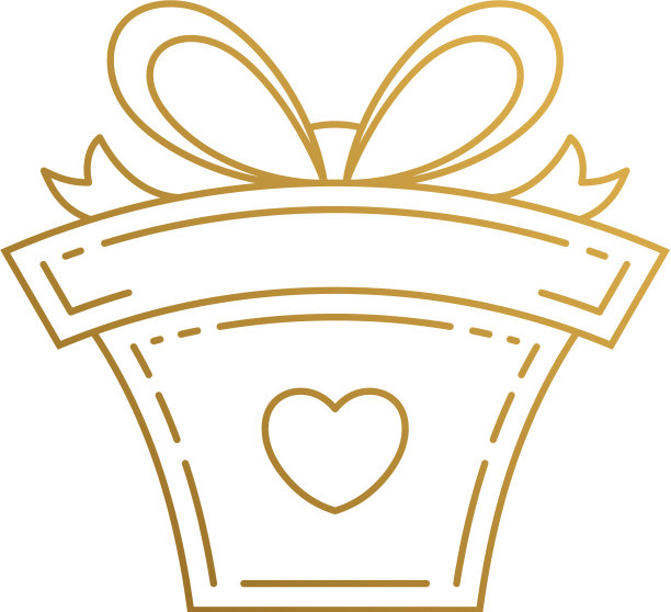 礼品盒的标志用细线手绘图片下载