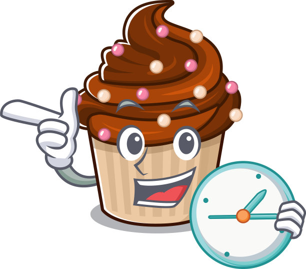 卡通人物概念巧克力纸杯蛋糕图片下载