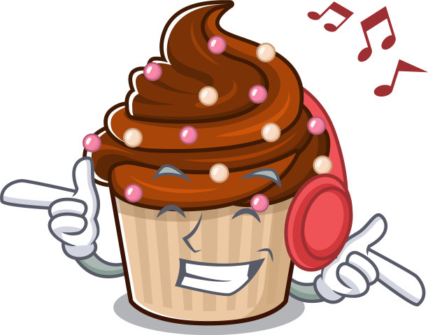 听音乐巧克力蛋糕卡通图片下载