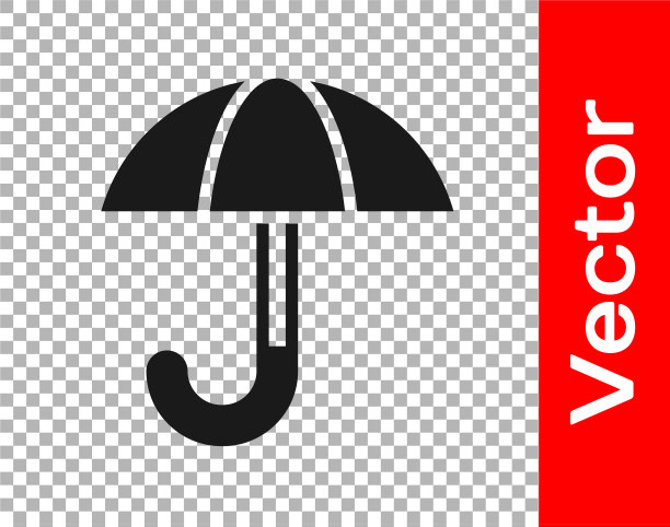 黑色经典优雅的打开伞图标图片下载