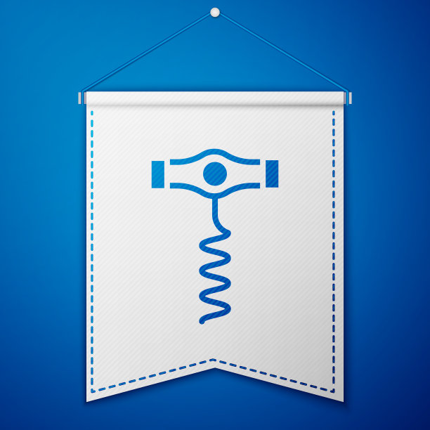 蓝色酒螺旋图标孤立在蓝色图片下载