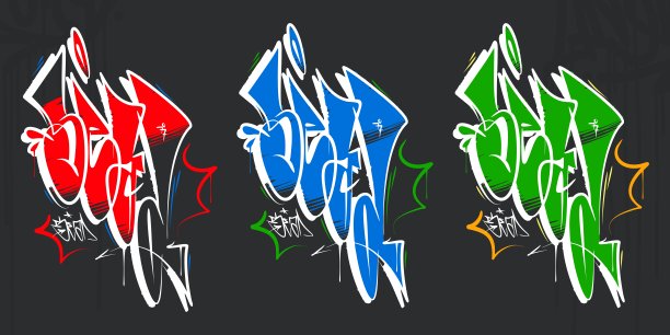 抽象嘻哈涂鸦风格的文字Sead矢量插图艺术图片下载