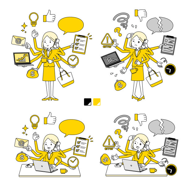 2色调西装的商务女性图片下载