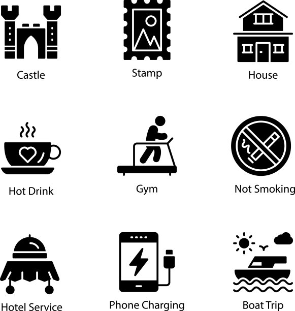 旅行字形图标图片下载