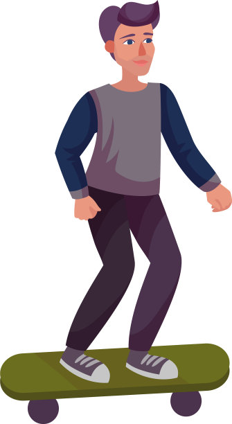 穿着滑板运动服的年轻人图片下载