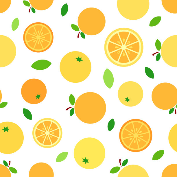 橙色黄色和橙色平面矢量插图无缝模式图片下载