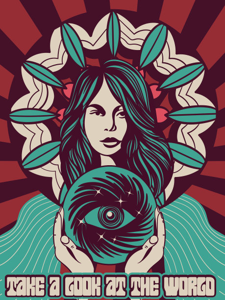 复古风格的海报看一看世界图片下载