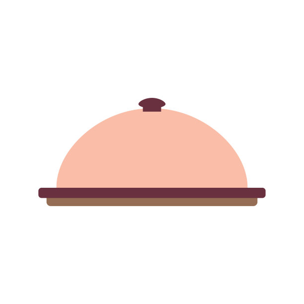 厨房盘子在平面风格孤立的白色图片下载