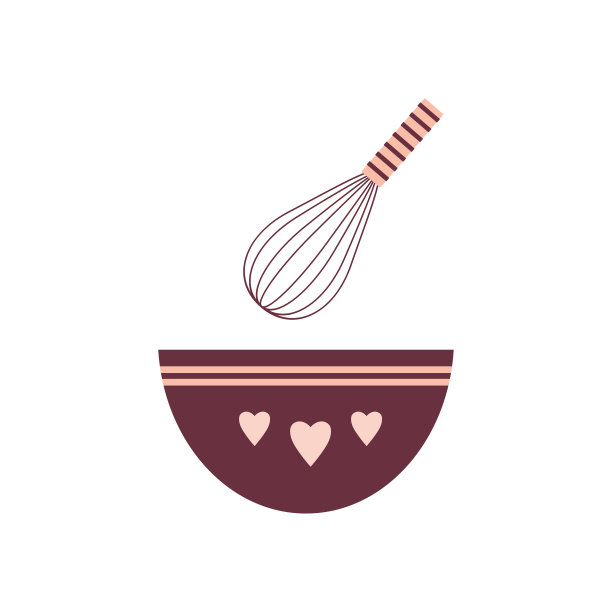 厨房碗与搅拌器隔离白色图片下载