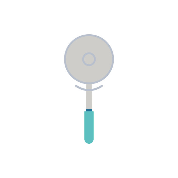 披萨刀孤立在白色背景，矢量插图图片下载