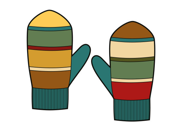 圣诞暖针织手套。矢量插图为新年贺卡，海报。图片下载