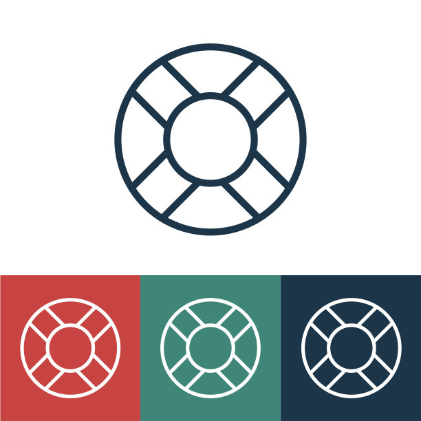 带有救生圈的线性矢量图标图片下载