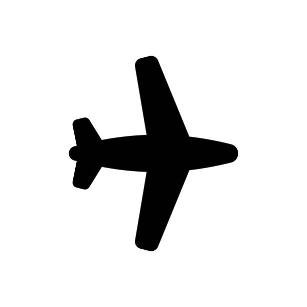 飞机图标，飞机标志线图标在黑色孤立的白色背景，飞行符号。航空标志，飞行概念旅行或机场插图。适用于手机应用或设计网站。向量EPS 10图片下载