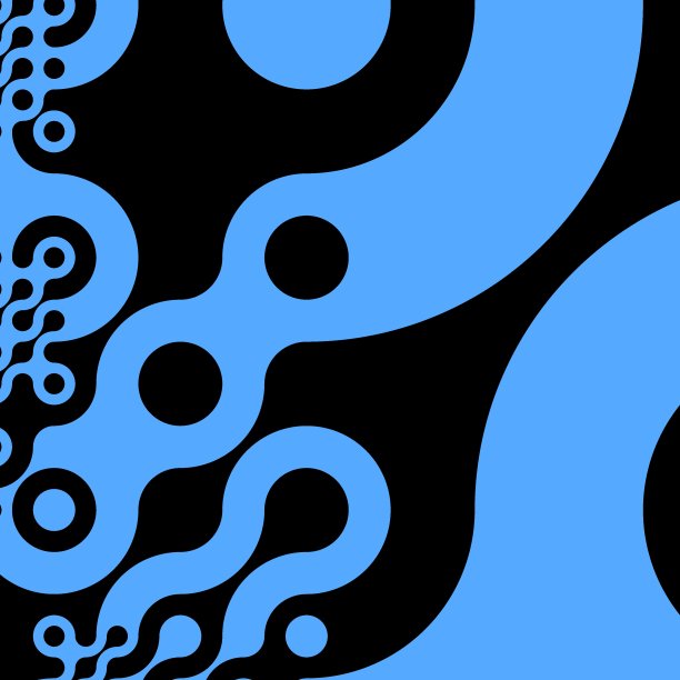 黑色和蓝色使有趣的曲线图案形状和设计图片下载