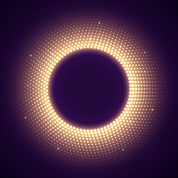 金色圆形框架在迪斯科风格明亮图片下载