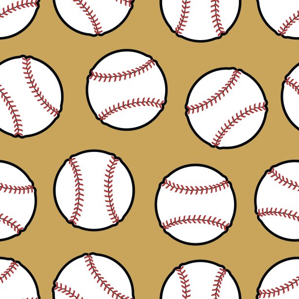 棒球无缝的背景。为棒球主题设计。图片下载
