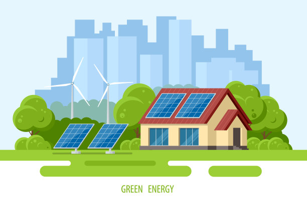 现代住宅屋顶上的太阳能电池板。可再生能源。备用电源储能系统。生态学家图片下载