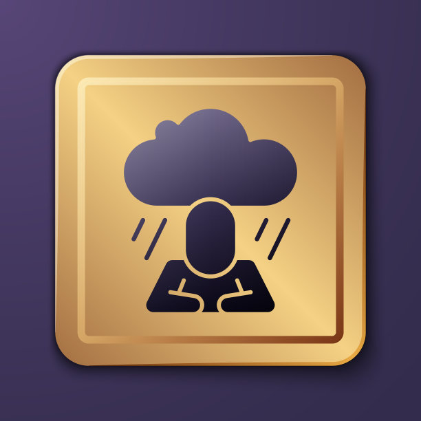 紫色的沮丧和挫折图标孤立上图片下载